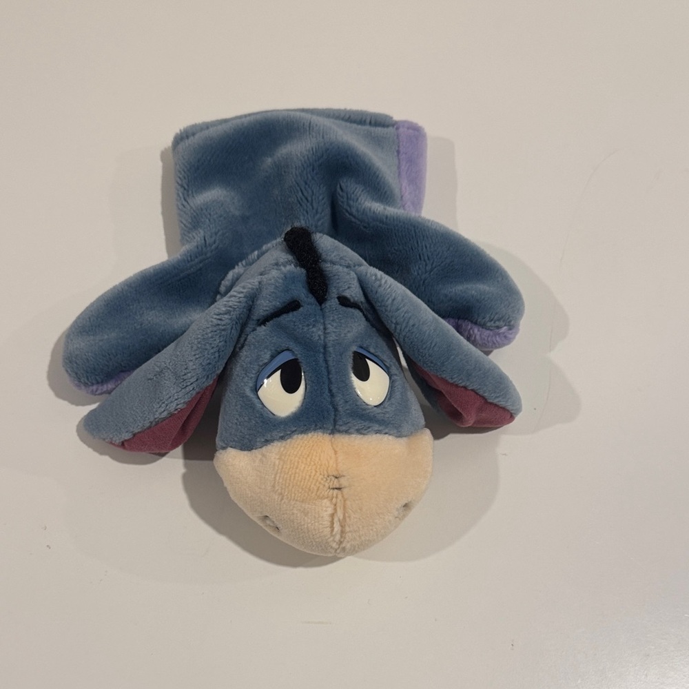 Disney Eeyore Blue Plush Hand Puppet Soft Stuffed Toy (Unbranded / Faded Tag)